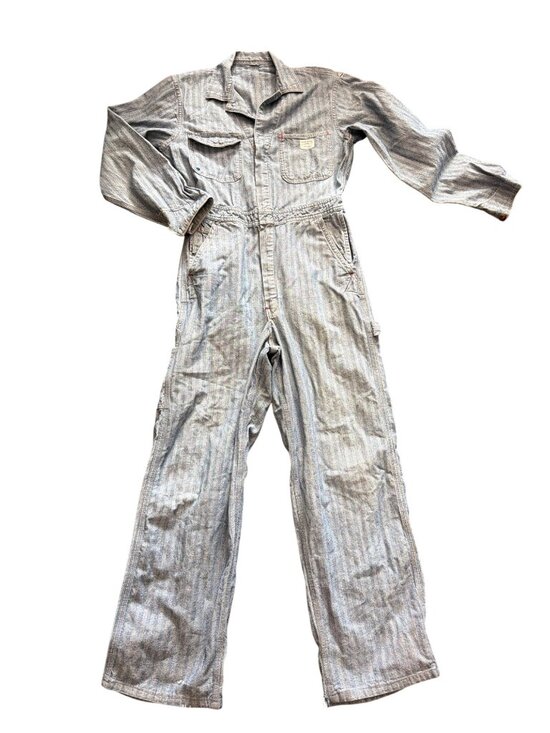 jcpenney Other - VTG Big Mac Penneys HBT Work Coveralls Herringbone Twill Scovill Zip Sanforized